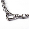 Tarnish Resistant Heart 304 Stainless Steel Link Necklaces and Bracelets Jewelry Sets LS-SJEW-F132-08P-3