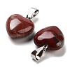Natural Red Rainbow Jasper Charms HEAR-PW0001-057-05-3