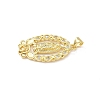 Brass Micro Pave Clear Cubic Zirconia Pendants KK-B141-29G-2