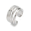 Brass Adjustable Open Cuff Rings for Women RJEW-C129-02P-4