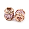 Rack Plating Brass Micro Pave Cubic Zirconia European Beads KK-F089-31RG-02-2