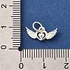 925 Sterling Silver Angel Wings Heart Charms STER-L066-04S-3