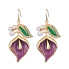 Flower Alloy Enamel Dangle Earrings LS-EJEW-Z108-01G-2