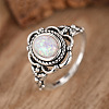 Alloy with Plastic Imitation Opal Finger Rings FS-WG4C942-04-2
