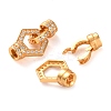 925 Sterling Silver Micro Pave Clear Cubic Zirconia Fold Over Clasps STER-K176-24G-2