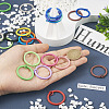 32Pcs 16 Colors Spray Painted Iron Split Key Rings IFIN-TA0001-56-5