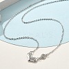 925 Sterling Silver Pave Clear Cubic Zirconia Heart Pendant Necklaces for Women NJEW-D315-04P-2