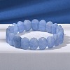 Oval Natural Malaysia Jade Beaded Stretch Bracelets G-P589-02A-5