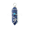 Natural Mixed Stone Pointed Pendants PALLOY-JF02803-03-3