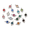304 Stainless Steel Single Rhinestone Connector Charms STAS-E194-13P-M-1