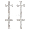 4Pcs Cross Rhinestone Lapel Pins JEWB-HY0001-50S-1