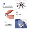 18Pcs 9 Styles 304 Stainless Steel European Bead Rhinestone Settings STAS-TA0003-15-4