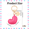 1Pc Imitation Leather Heart Keychain KEYC-CL0001-14E-2