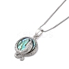 Rack Plating Natural Paua Shell Pendants Necklace NJEW-B104-01P-2
