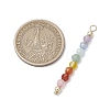 Natural Agate & Carnelian & Green Aventurinee & Aquamarine & Amethyst Faceted Round Beaded Chakra Pendants PALLOY-JF03450-3