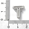 Brass Micro Pave Cubic Zirconia Letter Links KK-I717-04T-P-3