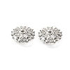 Flower Brass Clear Cubic Zirconia Bead Caps KK-V008-03P-2