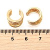 Brass Micro Pave Clear Cubic Zirconia Cuff Earrings EJEW-F370-29G-4