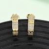 Brass Micro Pave Cubic Zirconia C-Shaped Stud Earrings EJEW-B153-11G-2