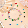 50Pcs 5 Colors Evil Eye 304 Stainless Steel Enamel Connector Charms STAS-DC0013-22-5