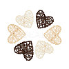Heart Rattan Balls AJEW-CJ0001-12-3