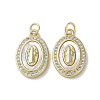 Brass Micro Pave Cubic Zirconia Pendants KK-G485-19B-G-1