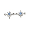 304 Stainless Steel Aquamarine Rhinestone Connector Charms STAS-L308-03B-P-1