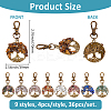 36Pcs 9 Styles Flat Round with Tree of Life Natural Gemstone Chips Pendant Decorations HJEW-FH00052-2