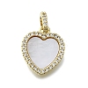 Brass Micro Pave Cubic Zirconia Pendants KK-V010-05G-02-1