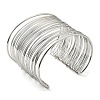 Non-Tarnish 304 Stainless Steel Multi Line Cuff Bangles BJEW-E079-01P-3