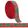 10 Yards Ethnic Style Embroidery Polyester Ribbons OCOR-FG0002-26B-1