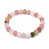 Frosted Tigerskin Glass Bead Stretch Bracelets BJEW-K212-C-016-2