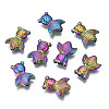 Rack Plating Rainbow Color Alloy Beads PALLOY-S180-336-1