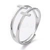 Non-Tarnish 304 Stainless Steel Hollow Cross Adjustable Rings LS-RJEW-D006-01P-1