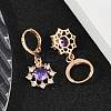 Brass Micro Pave Cubic Zirconia Leverback Earrings EJEW-K300-06G-2