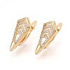 Brass Micro Pave Cubic Zirconia Hoop Earring Finding KK-N261-42G-1