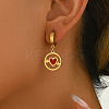 201 Stainless Steel Flat Round with Hollow Heart Hoop Earrings Daily Holiday Accessories OM1741-3-4