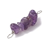10Pcs 5 Styles Constellation Natural Gold Rutilated Quartz & Amethyst & Golden Sheen Obsidian & Strawberry Quartz & Lapis Lazuli Copper Wire Wrapped Chip Beaded Connector Charms PALLOY-JF02905-03-4