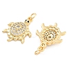 Brass Pave Clear Cubic Zirconia Pendants KK-U009-12A-G-2
