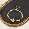 Brass Micro Pave Cubic Zirconia Link Bracelets BJEW-Z082-01G-02-2