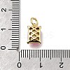 Rectangle Brass with Glass Charms KK-G525-05G-4