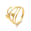 Ion Plating(IP) 304 Stainless Steel Finger Rings RJEW-L107-003G-1