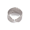 304 Stainless Steel Curb Chains Shape Open Cuff Rings for Women RJEW-G285-35P-3