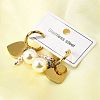 304 Stainless Steel Plastic Imitation Pearl Hoop Earrings EJEW-D308-06PG-5