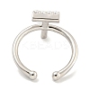 Rack Plating Brass Open Cuff Rings for Women RJEW-F162-01P-T-3