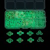 6 Style Luminous Acrylic & Transparent Plastic Beads MACR-FS0001-24-8