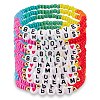 12Pcs Inspiration Word Glass Seed Stretch Bracelets Set with Heart BJEW-SZ0001-20-1
