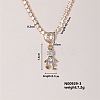 Shiny Family Theme Brass Micro Pave Cubic Zirconia Pendant Necklaces VW3054-3-1