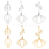 6Pcs 6 Styles 201 Stainless Steel Pendants STAS-FH0002-35-1