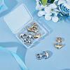 6Pcs 2 Colors 304 Stainless Steel Anchor Hook Clasps STAS-UN0050-79-5